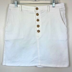 Wild Fable White Button Front Denim Skirt. Size Large